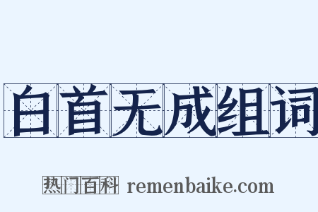 白首无成组词是什么意思的图片